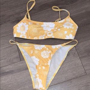 Yellow flowered bikini